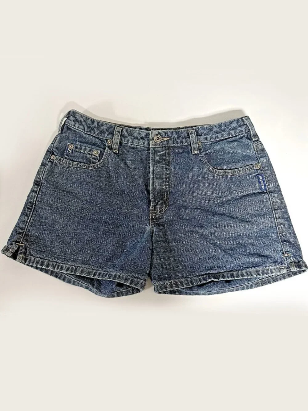 Y2K Silver Denim Shorts